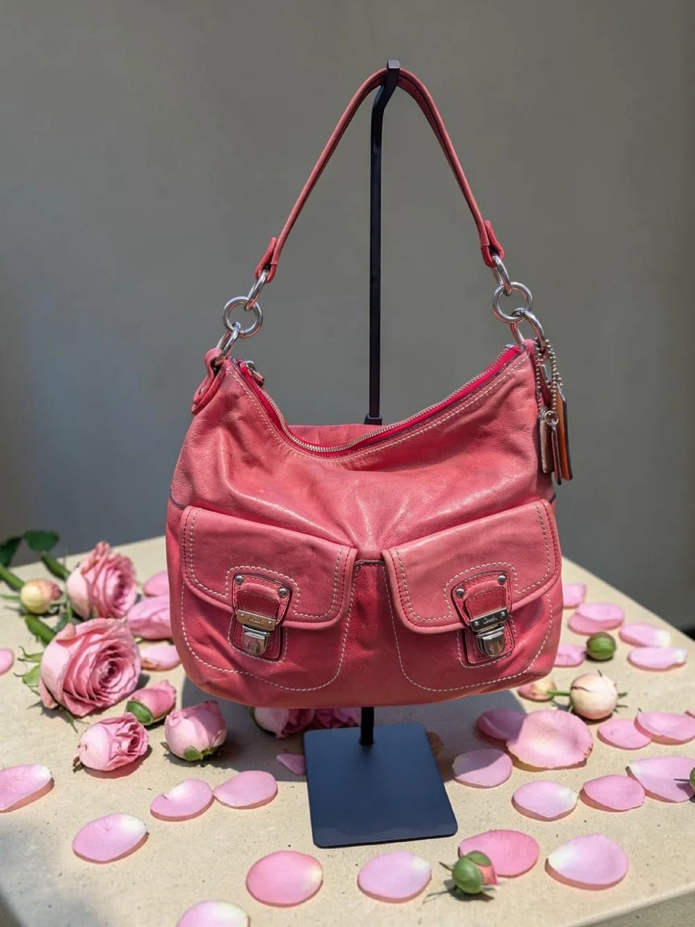 Coach Y2K Vintage Poppy Hobo in Soft Pink Leather (D1276-19768)